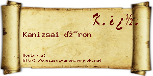 Kanizsai Áron névjegykártya