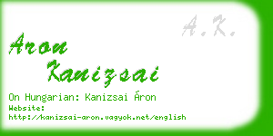 aron kanizsai business card
